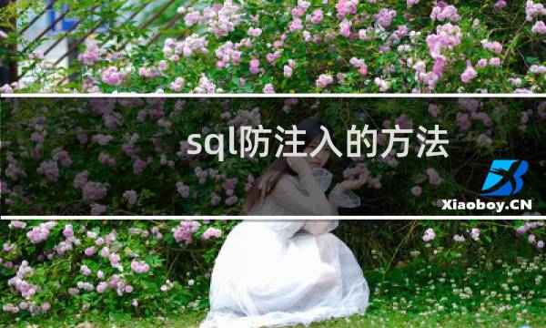 sql防注入的方法