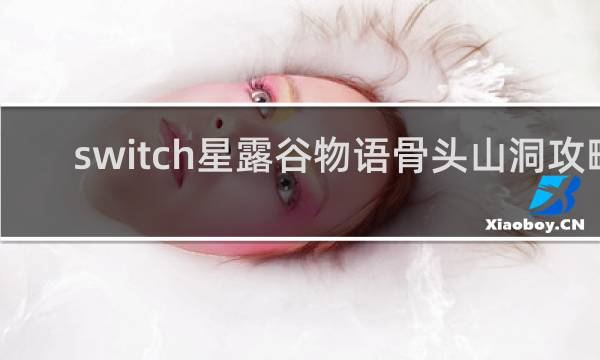 switch星露谷物语骨头山洞攻略