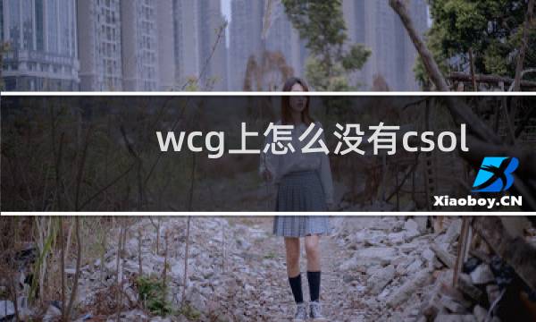 wcg上怎么没有csol