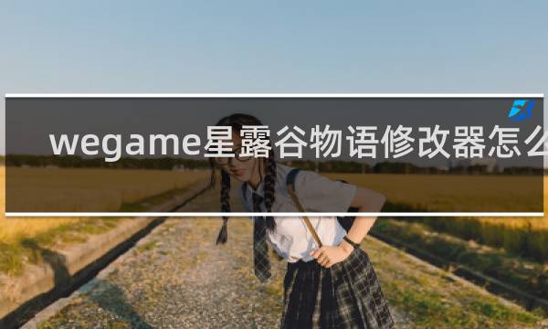 wegame星露谷物语修改器怎么用