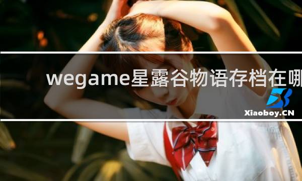 wegame星露谷物语存档在哪