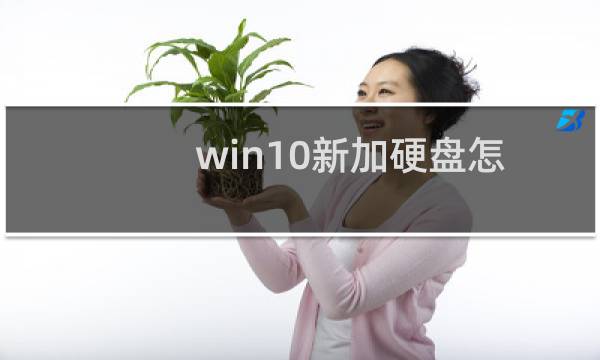 win10新加硬盘怎么分区