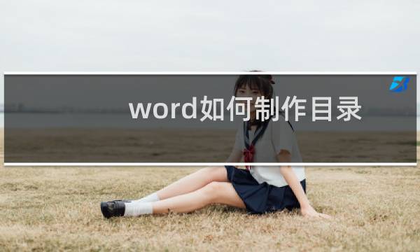word如何制作目录