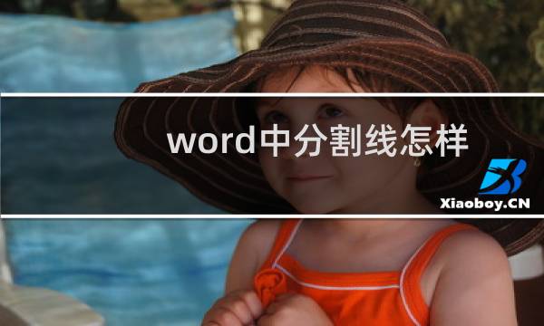 word中分割线怎样添加
