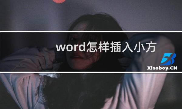 word怎样插入小方框（两种方法）