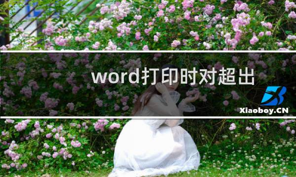 word打印时对超出页面文字表格等的设置