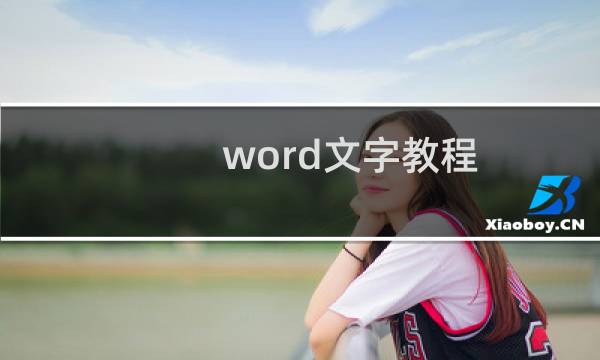 word文字教程