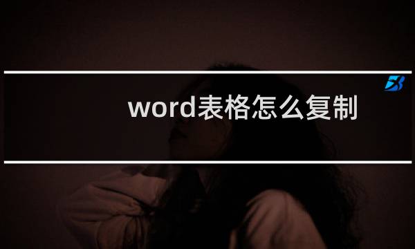 word表格怎么复制