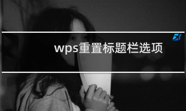 wps重置标题栏选项在哪个地方