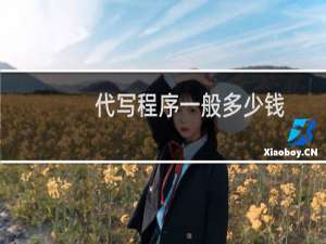 代写程序一般多少钱