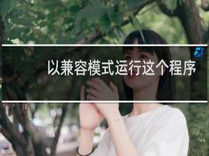 以兼容模式运行这个程序