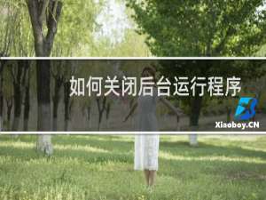 如何关闭后台运行程序