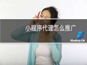 小程序代理怎么推广