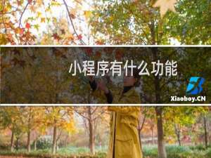 小程序有什么功能