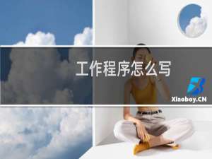 工作程序怎么写