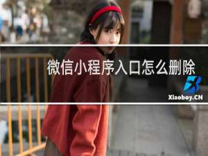 微信小程序入口怎么删除