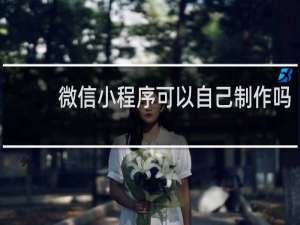 微信小程序可以自己制作吗