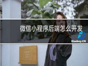 微信小程序后端怎么开发