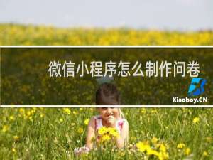 微信小程序怎么制作问卷