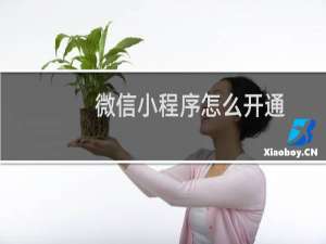 微信小程序怎么开通