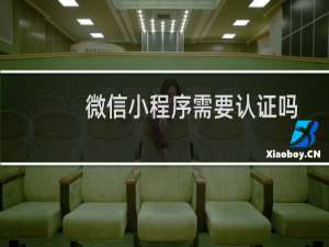 微信小程序需要认证吗