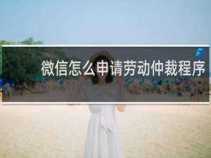 微信怎么申请劳动仲裁程序