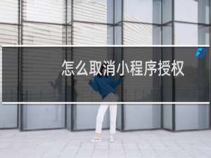 怎么取消小程序授权