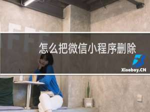 怎么把微信小程序删除