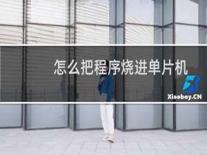 怎么把程序烧进单片机