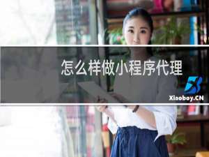 怎么样做小程序代理