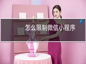 怎么限制微信小程序