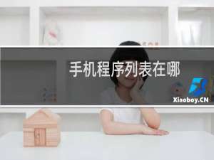 手机程序列表在哪