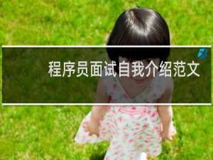 程序员面试自我介绍范文