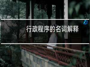 行政程序的名词解释