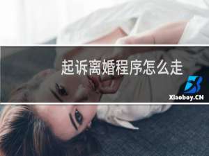 起诉离婚程序怎么走