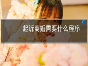 起诉离婚需要什么程序