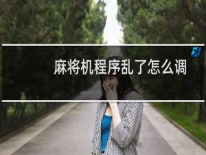 麻将机程序乱了怎么调