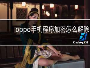 oppo手机程序加密怎么解除