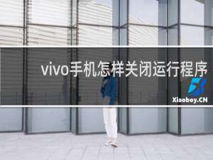 vivo手机怎样关闭运行程序
