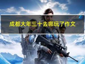 成都大年三十去哪玩了作文