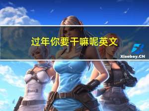 过年你要干嘛呢英文