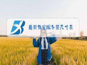 最新保安服冬装尺寸表