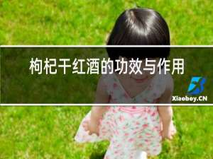 枸杞干红酒的功效与作用
