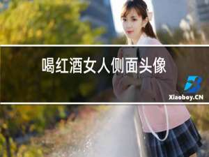 喝红酒女人侧面头像