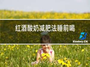 红酒酸奶减肥法睡前喝