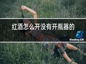 红酒怎么开没有开瓶器的情况