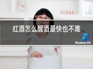 红酒怎么醒酒最快也不难受