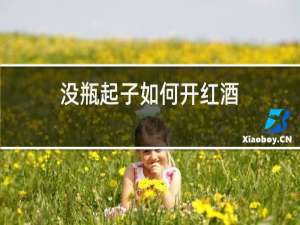 没瓶起子如何开红酒