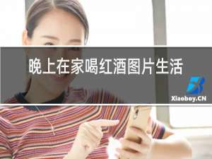 晚上在家喝红酒图片生活照