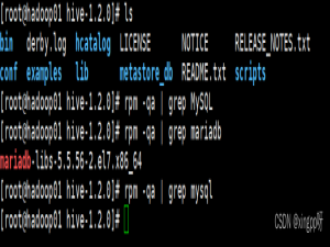 在linux中安装mysql，配置hive